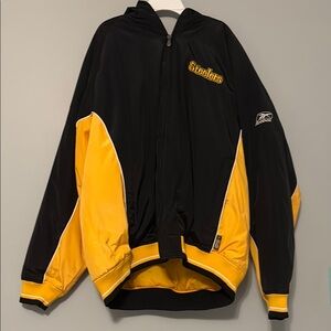 Reebok Black and Yellow Varsity Bomber Jacket